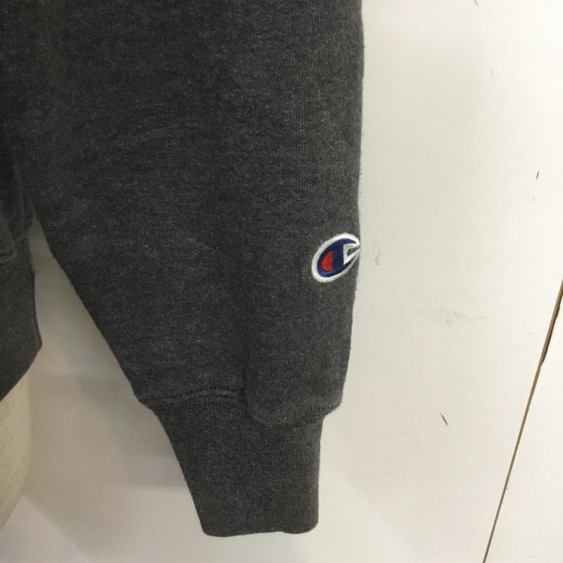 チャンピオン Champion パーカー 長袖 フルジップ 裏起毛 S ロゴ、文字 ダークグレー / ダークグレー / メンズ USED 古着 中古 10069862