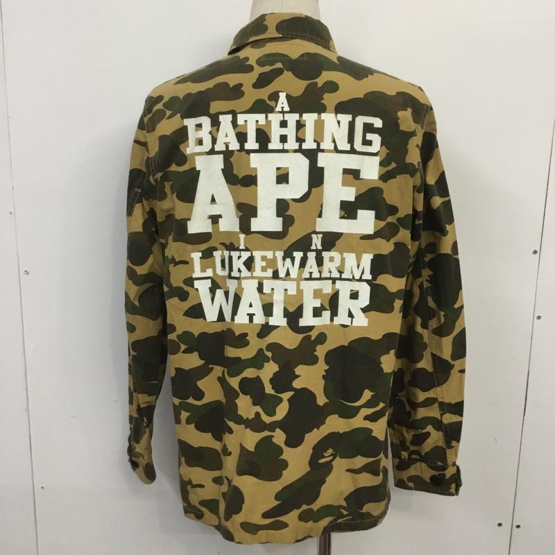 アベイシングエイプ A BATHING APE シャツ、ブラウス 長袖 バックプリント M カモフラージュ柄・迷彩 カーキ / カーキ / X 茶 / ブラウン / X ダークブラウン / ダークブラウン / X ベージュ / ベージュ / メンズ USED 古着 中古 10069963