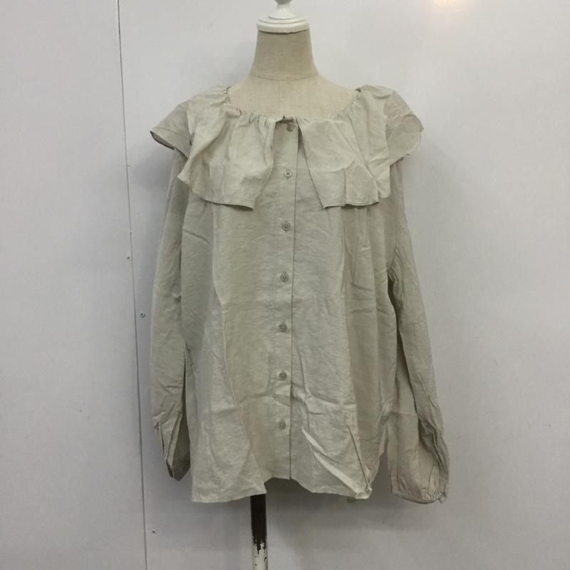 ローリーズファーム LOWRYS FARM シャツ、ブラウス 長袖 LF621024TS ビッグカラー FREE 無地 グレージュ / グレージュ / レディース USED 古着 中古 10069987