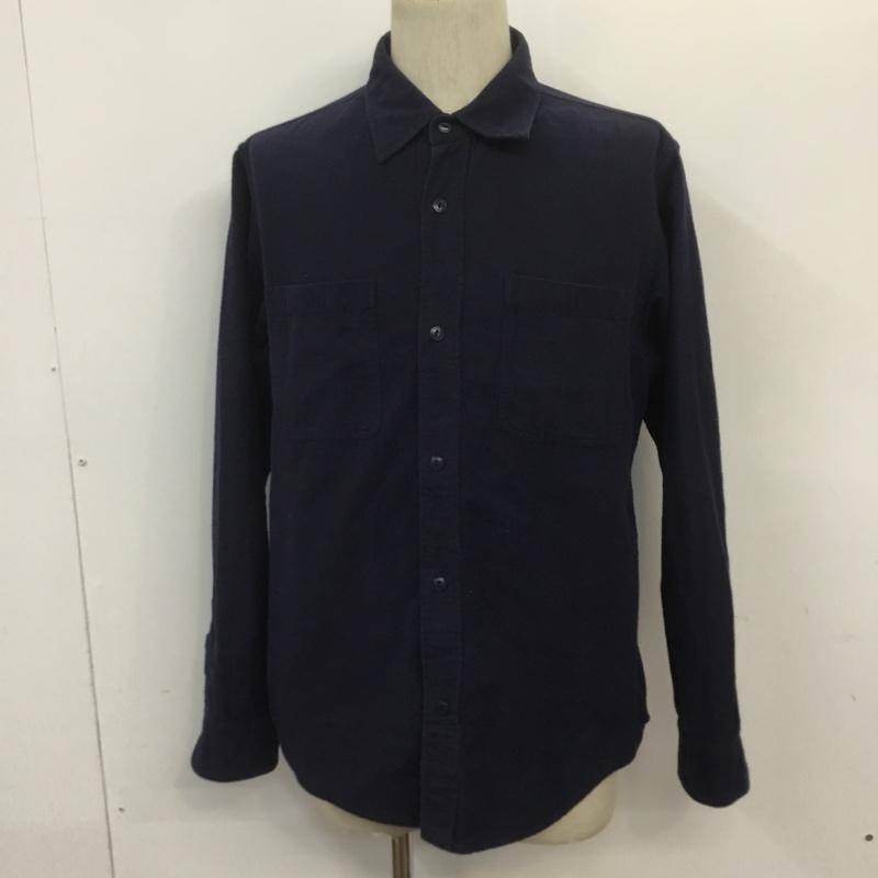 ショットブロス SCHOTT BROS. シャツ、ブラウス 長袖 3135042 コットン L 無地 紺 / ネイビー / メンズ USED 古着 中古 10070088