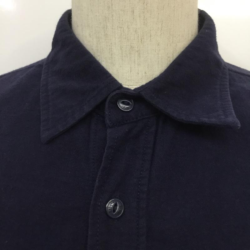 ショットブロス SCHOTT BROS. シャツ、ブラウス 長袖 3135042 コットン L 無地 紺 / ネイビー / メンズ USED 古着 中古 10070088