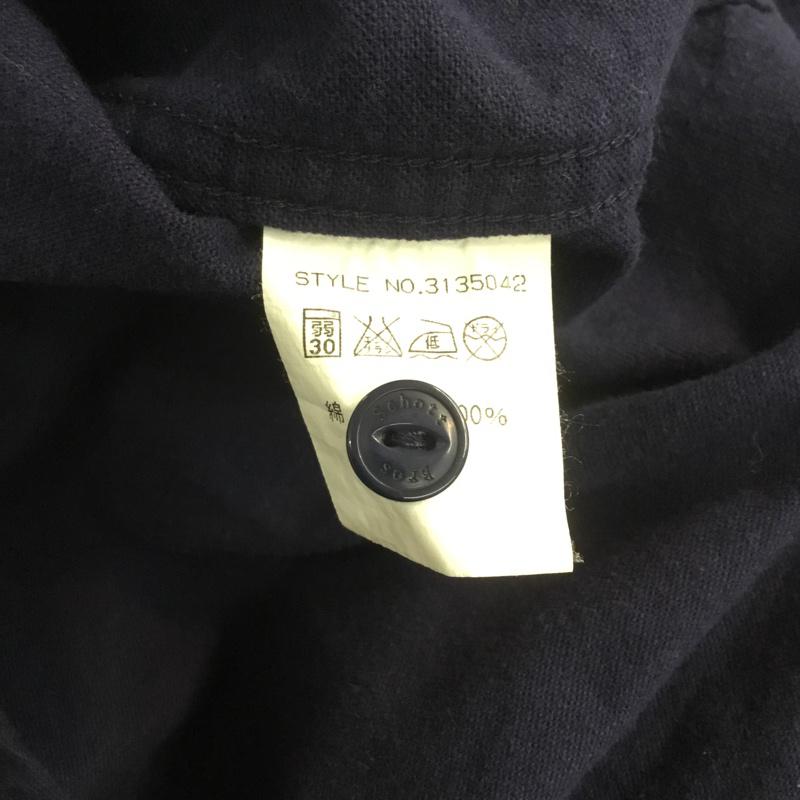 ショットブロス SCHOTT BROS. シャツ、ブラウス 長袖 3135042 コットン L 無地 紺 / ネイビー / メンズ USED 古着 中古 10070088