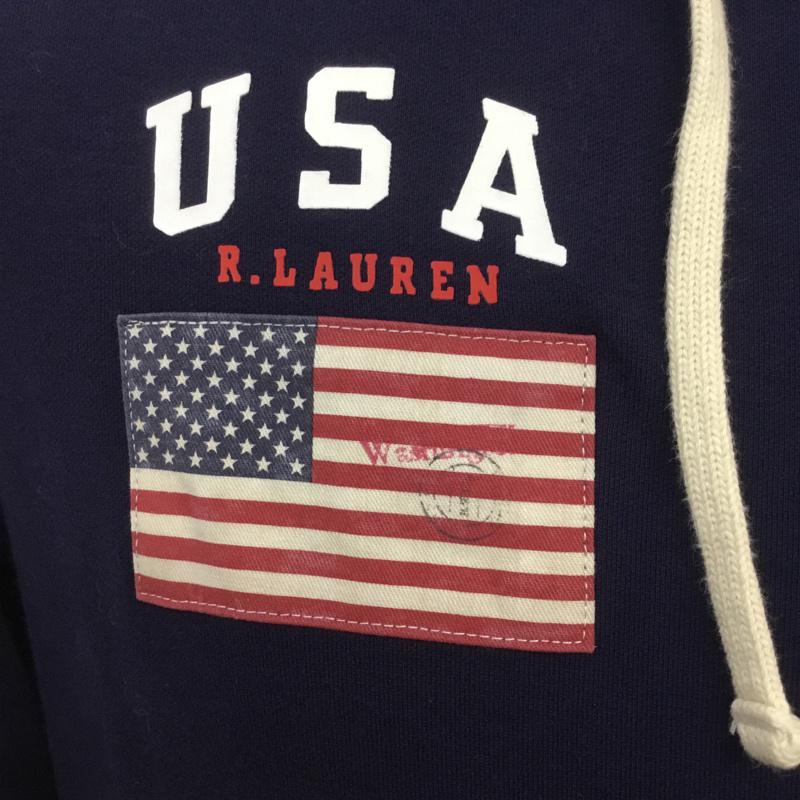 ポロラルフローレン POLO RALPH LAUREN パーカー 長袖 フルジップ ビッグポニー 裏起毛 S ワンポイント 紺 / ネイビー / メンズ USED 古着 中古 10070097