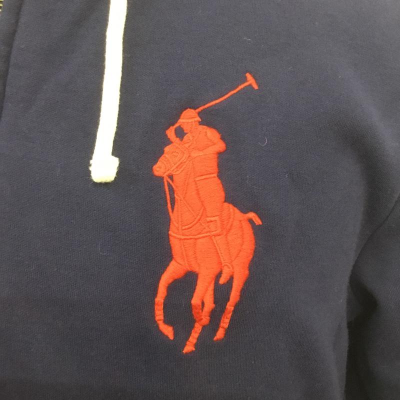 ポロラルフローレン POLO RALPH LAUREN パーカー 長袖 フルジップ ビッグポニー 裏起毛 S ワンポイント 紺 / ネイビー / メンズ USED 古着 中古 10070097