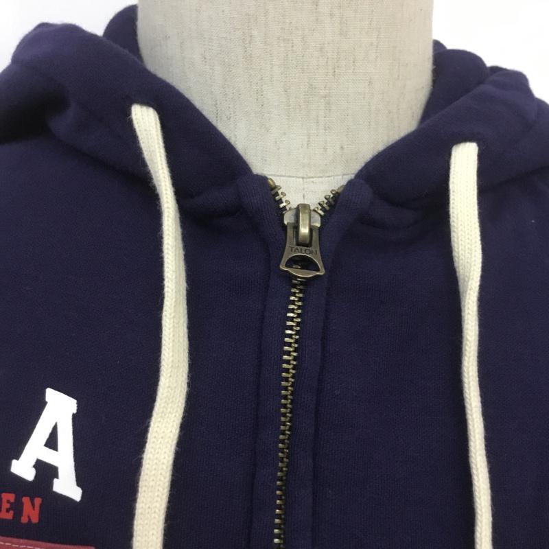 ポロラルフローレン POLO RALPH LAUREN パーカー 長袖 フルジップ ビッグポニー 裏起毛 S ワンポイント 紺 / ネイビー / メンズ USED 古着 中古 10070097