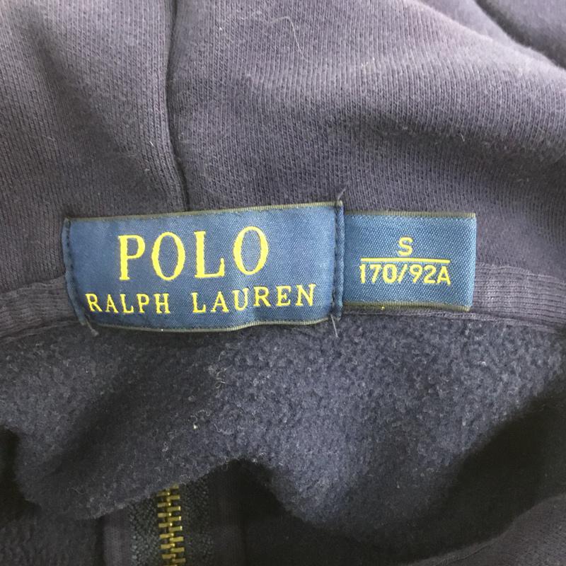 ポロラルフローレン POLO RALPH LAUREN パーカー 長袖 フルジップ ビッグポニー 裏起毛 S ワンポイント 紺 / ネイビー / メンズ USED 古着 中古 10070097