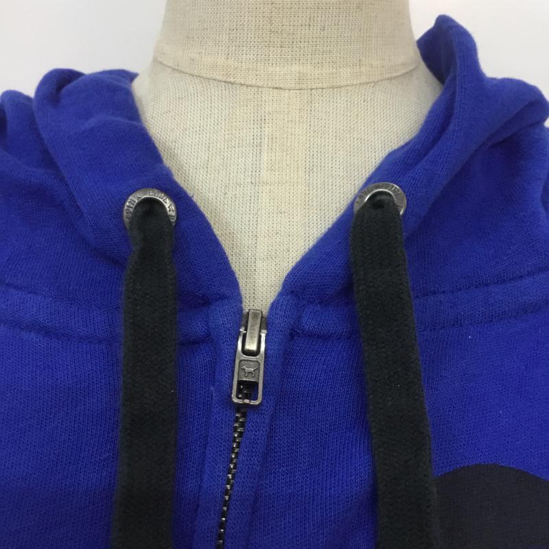 古着 USED パーカー 長袖 PINK Victorias Secret ジップアップ バッグロゴ 裏起毛 S プリント 青 / ブルー / レディース USED 古着 中古 10070116