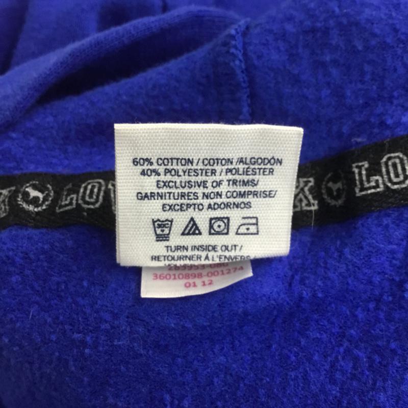 古着 USED パーカー 長袖 PINK Victorias Secret ジップアップ バッグロゴ 裏起毛 S プリント 青 / ブルー / レディース USED 古着 中古 10070116