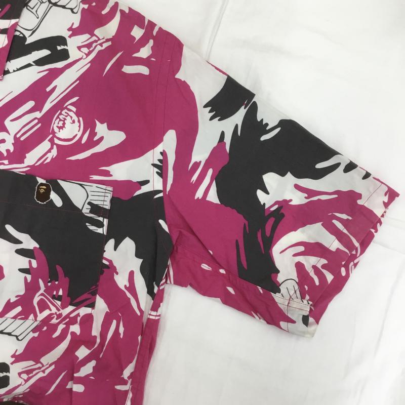 アベイシングエイプ A BATHING APE シャツ、ブラウス 半袖 00's M 桃 / ピンク / メンズ USED 古着 中古 10070142