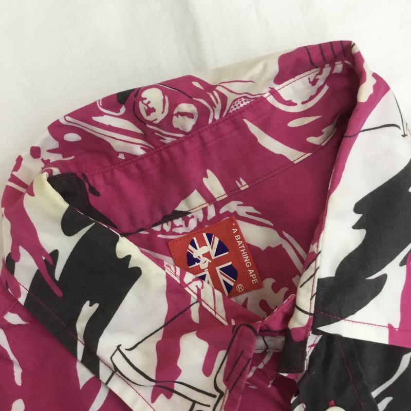 アベイシングエイプ A BATHING APE シャツ、ブラウス 半袖 00's M 桃 / ピンク / メンズ USED 古着 中古 10070142