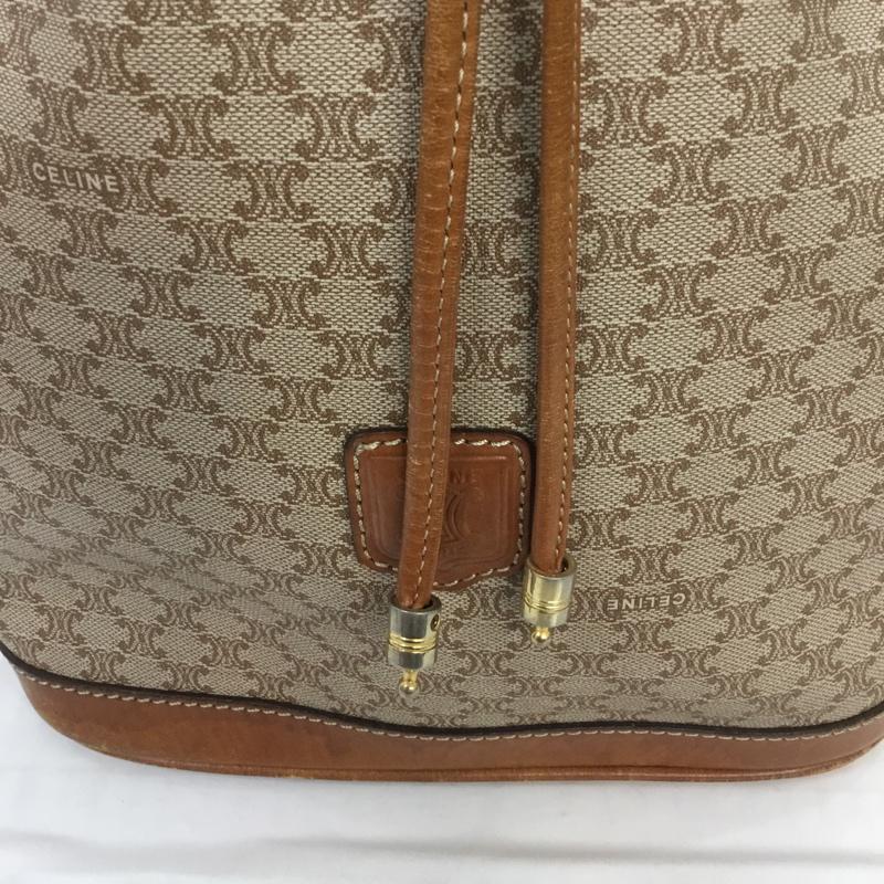 セリーヌ CELINE ショルダーバッグ ショルダーバッグ マカダム 巾着 総柄 茶 / ブラウン / X ベージュ / ベージュ / レディース USED 古着 中古 10070172