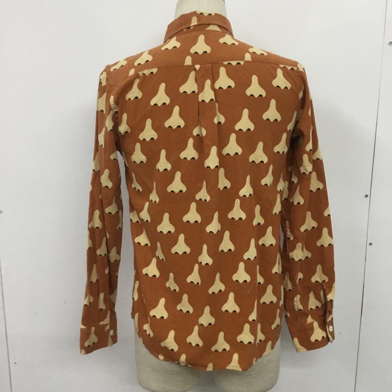 ゴースローキャラバン go slow caravan シャツ、ブラウス 長袖 350259 コットン 鼻柄 1 総柄 茶 / ブラウン / X ベージュ / ベージュ / メンズ USED 古着 中古 10070333