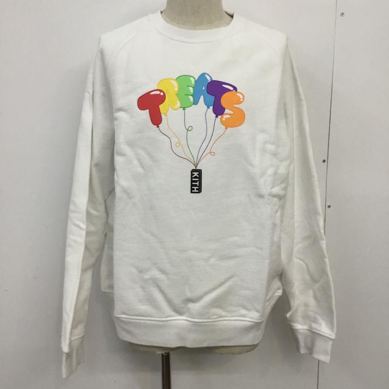 キス KITH トレーナー 長袖 KH2224 TREATS FLOAT CREWNECK プリント 箱有 L ロゴ、文字 白 / ホワイト / メンズ USED 古着 中古 10070347