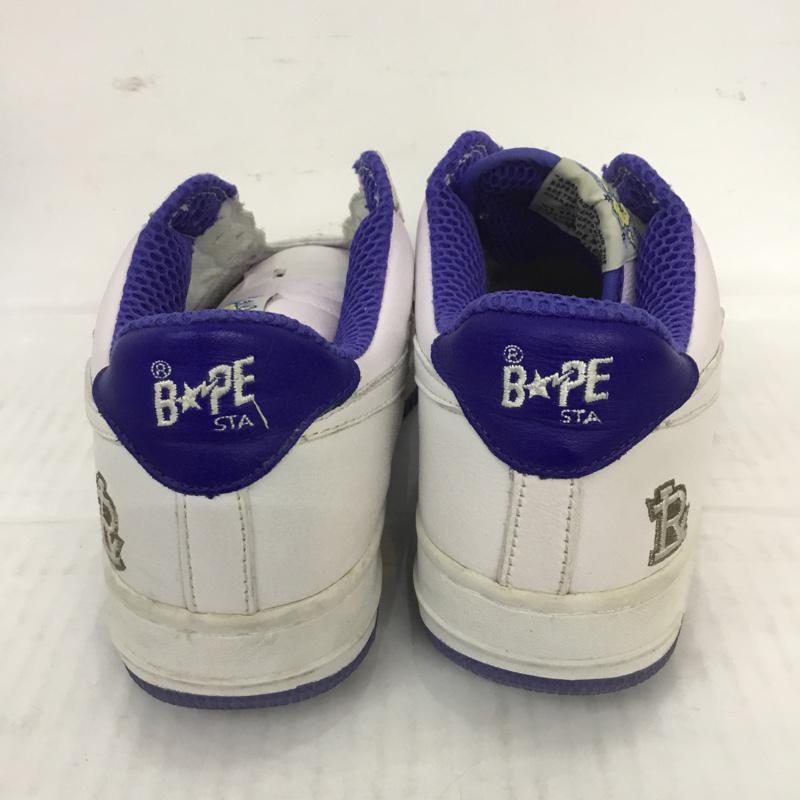 アベイシングエイプ A BATHING APE スニーカー スニーカー FS-01 BAPE STA 28cm 箱有 28.0cm ロゴ、文字 白 / ホワイト / X 紫 / パープル / メンズ USED 古着 中古 10070434