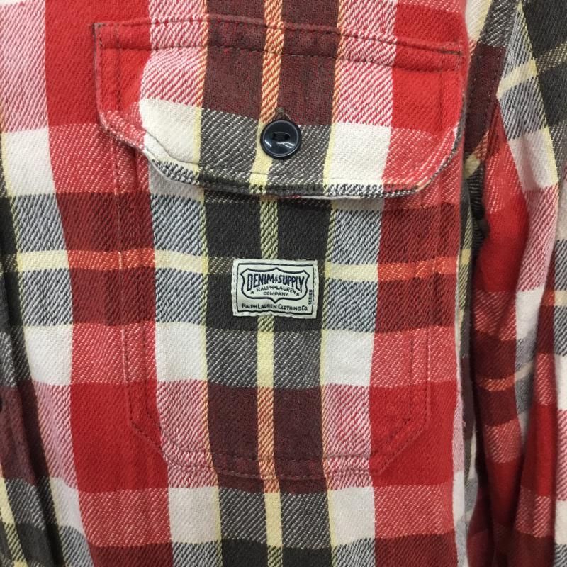 デニムアンドサプライラルフローレン DENIM & SUPPLYRALPHLAUREN シャツ、ブラウス 長袖 ワークシャツ L チェック 赤 / レッド / X 白 / ホワイト / X 黄 / イエロー / X チャコールグレー / チャコールグレー / メンズ USED 古着 中古 10070546