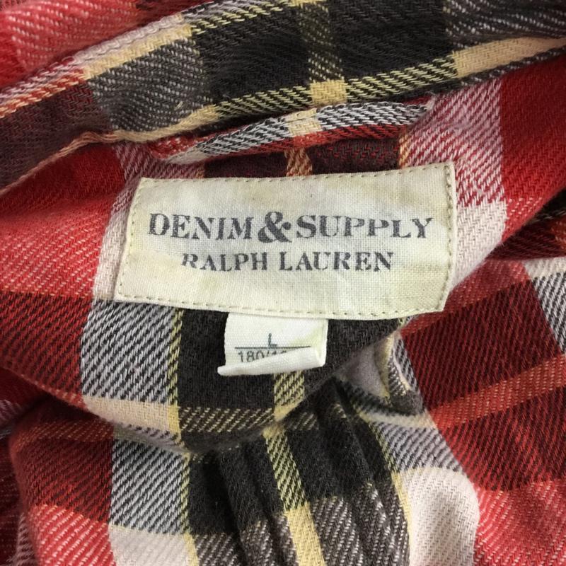 デニムアンドサプライラルフローレン DENIM & SUPPLYRALPHLAUREN シャツ、ブラウス 長袖 ワークシャツ L チェック 赤 / レッド / X 白 / ホワイト / X 黄 / イエロー / X チャコールグレー / チャコールグレー / メンズ USED 古着 中古 10070546