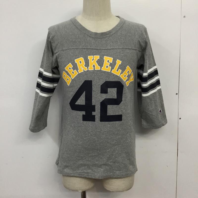 チャンピオン Champion Tシャツ 七分袖 C8-S406 ナンバリング S プリント 灰 / グレー / メンズ USED 古着 中古 10070735