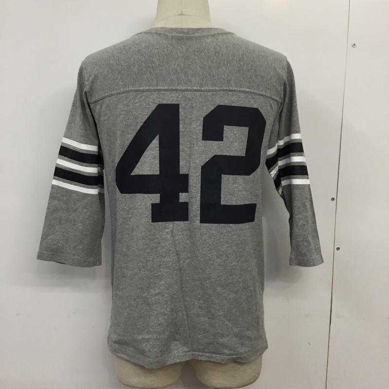 チャンピオン Champion Tシャツ 七分袖 C8-S406 ナンバリング S プリント 灰 / グレー / メンズ USED 古着 中古 10070735