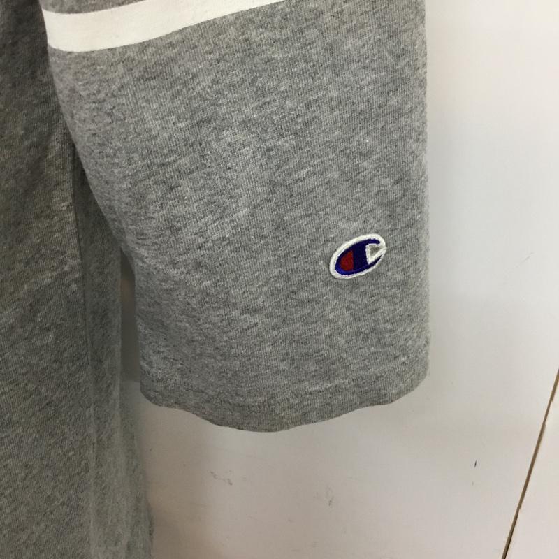 チャンピオン Champion Tシャツ 七分袖 C8-S406 ナンバリング S プリント 灰 / グレー / メンズ USED 古着 中古 10070735