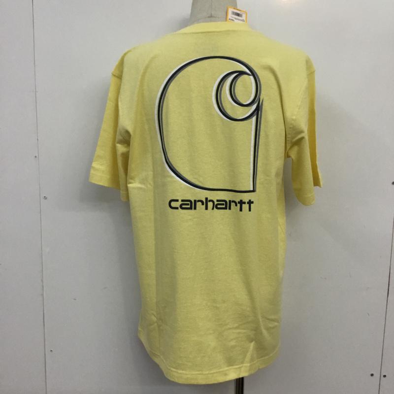 カーハート Carhartt Tシャツ 半袖 105179 リラックスフィット タグ付き 胸ポケット バックロゴ M ロゴ、文字 黄 / イエロー / メンズ USED 古着 中古 10070768