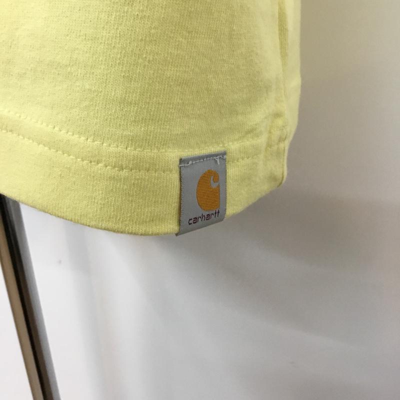 カーハート Carhartt Tシャツ 半袖 105179 リラックスフィット タグ付き 胸ポケット バックロゴ M ロゴ、文字 黄 / イエロー / メンズ USED 古着 中古 10070768