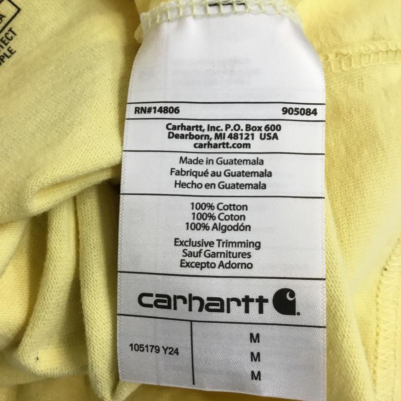 カーハート Carhartt Tシャツ 半袖 105179 リラックスフィット タグ付き 胸ポケット バックロゴ M ロゴ、文字 黄 / イエロー / メンズ USED 古着 中古 10070768