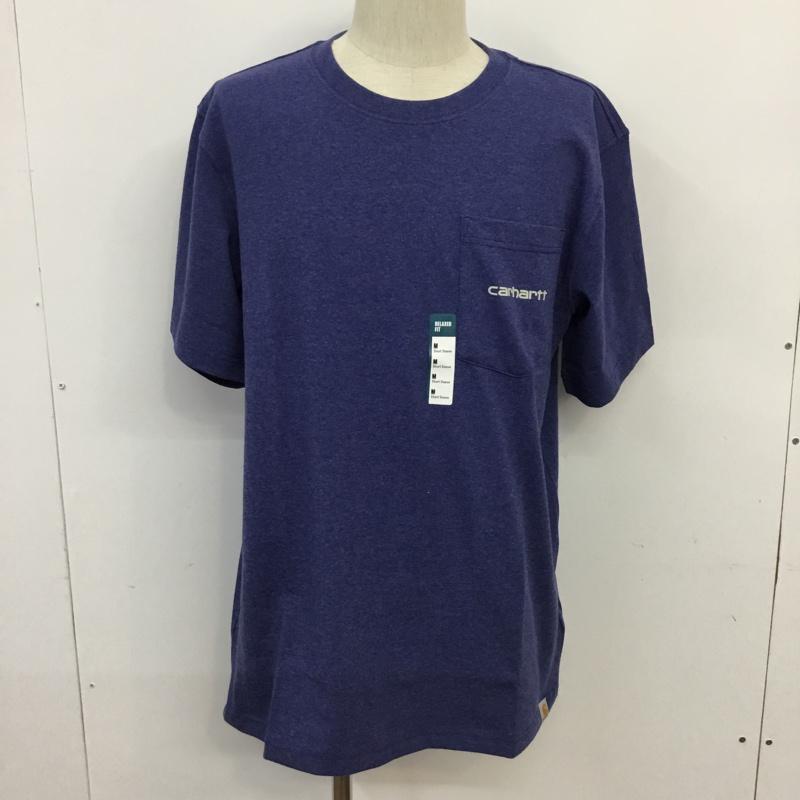 カーハート Carhartt Tシャツ 半袖 105179 リラックスフィット タグ付き 胸ポケット バックロゴ M ロゴ、文字 青 / ブルー / メンズ USED 古着 中古 10070770
