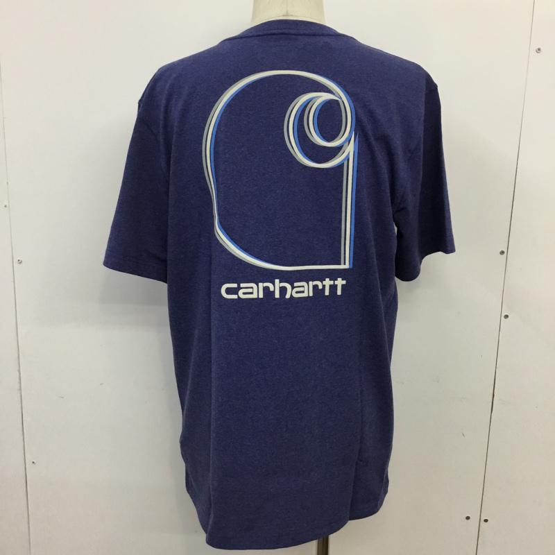 カーハート Carhartt Tシャツ 半袖 105179 リラックスフィット タグ付き 胸ポケット バックロゴ M ロゴ、文字 青 / ブルー / メンズ USED 古着 中古 10070770