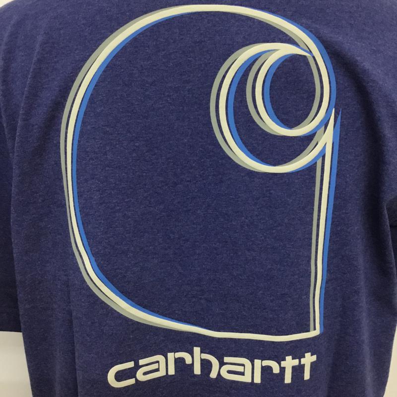 カーハート Carhartt Tシャツ 半袖 105179 リラックスフィット タグ付き 胸ポケット バックロゴ M ロゴ、文字 青 / ブルー / メンズ USED 古着 中古 10070770