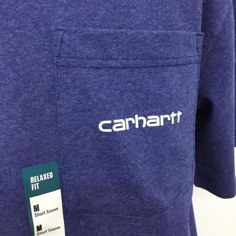 カーハート Carhartt Tシャツ 半袖 105179 リラックスフィット タグ付き 胸ポケット バックロゴ M ロゴ、文字 青 / ブルー / メンズ USED 古着 中古 10070770