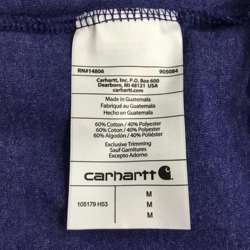 カーハート Carhartt Tシャツ 半袖 105179 リラックスフィット タグ付き 胸ポケット バックロゴ M ロゴ、文字 青 / ブルー / メンズ USED 古着 中古 10070770