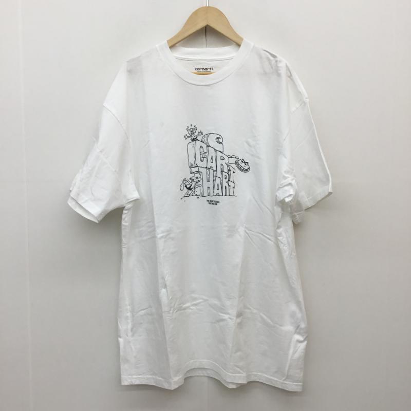 カーハート ダブリューアイピー Carhartt WIP Tシャツ 半袖 Organic Cotton Tee オーガニックコットン100% XL プリント 白 / ホワイト / メンズ USED 古着 中古 10070847