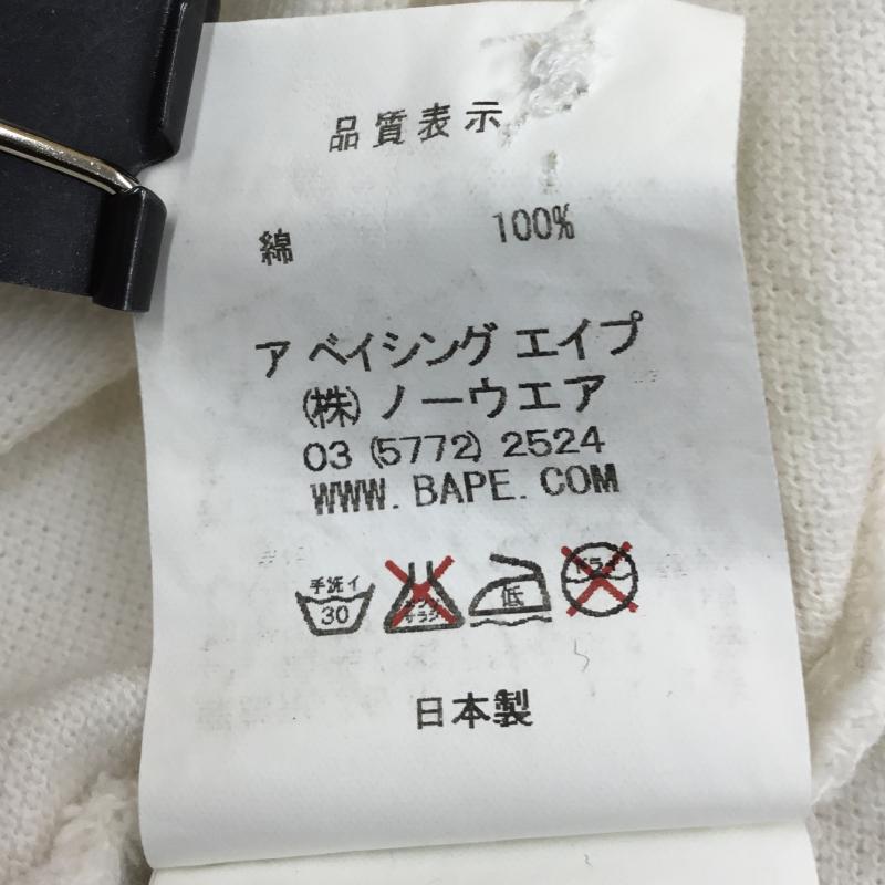 アベイシングエイプ A BATHING APE ポロシャツ 半袖 S 白 / ホワイト / X 赤 / レッド / メンズ USED 古着 中古 10070927