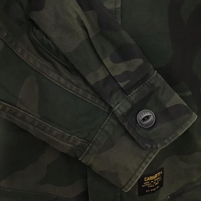 カーハート Carhartt ジャケット、上着 ジャケット、ブレザー I023976 836 06 03 Anson Shirt Jacket シャツジャケット S カモフラージュ柄・迷彩 カーキ / カーキ / X 黒 / ブラック / メンズ USED 古着 中古 10071015