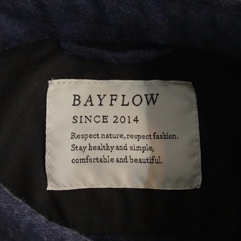 ベイフロー BAYFLOW シャツ、ブラウス 長袖 バイカラー 2 無地 黒 / ブラック / X 紺 / ネイビー / メンズ USED 古着 中古 10071025