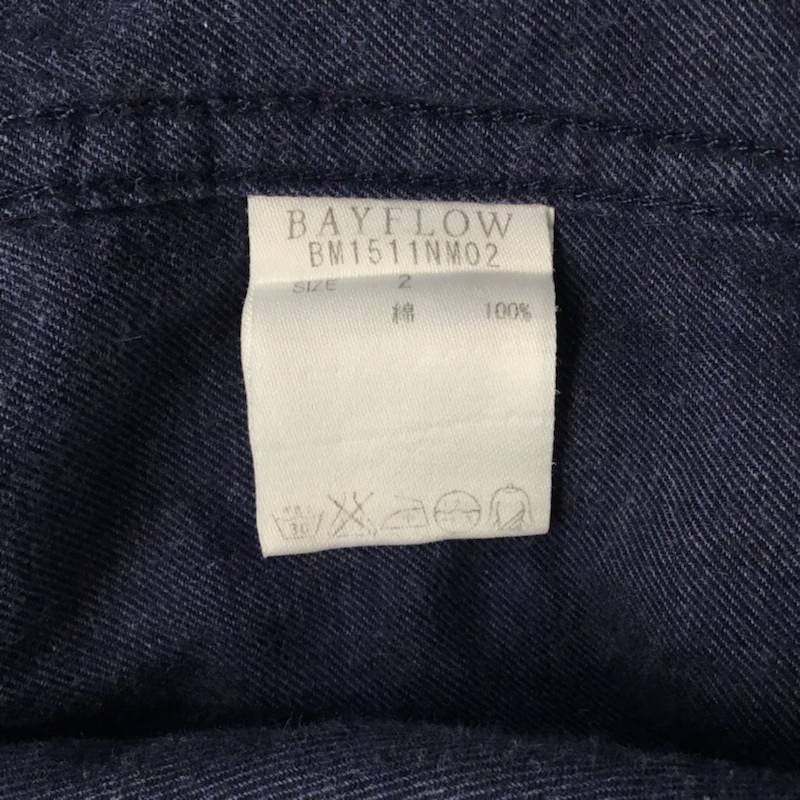 ベイフロー BAYFLOW シャツ、ブラウス 長袖 バイカラー 2 無地 黒 / ブラック / X 紺 / ネイビー / メンズ USED 古着 中古 10071025