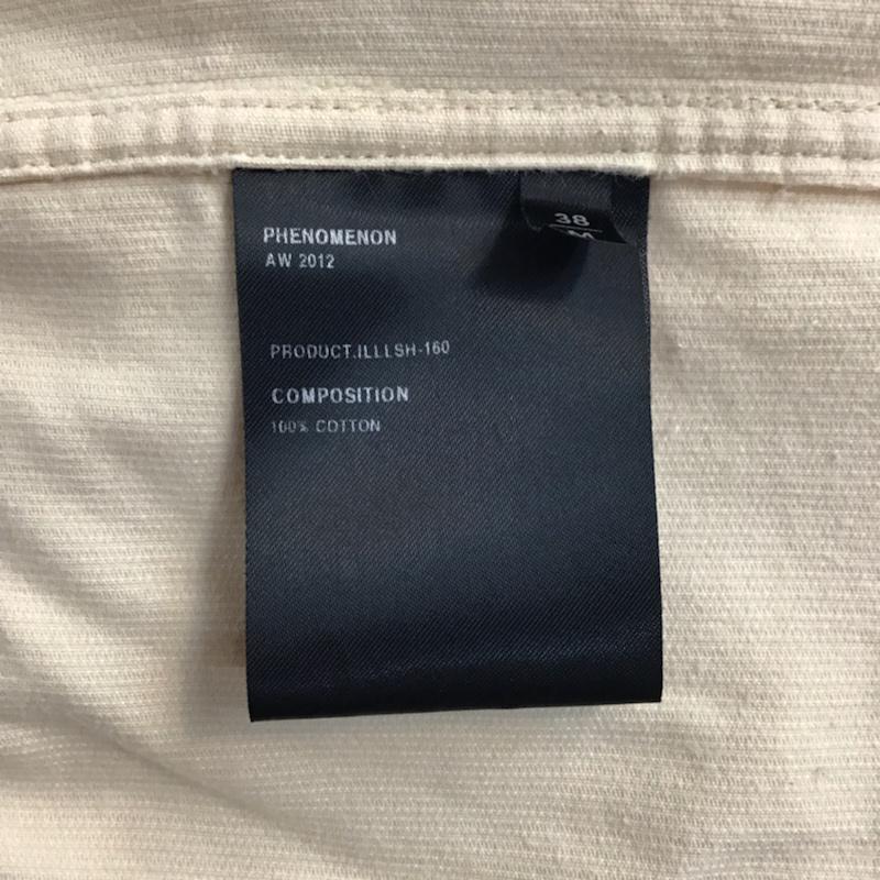 フェノメノン PHENOMENON シャツ、ブラウス 長袖 AW2012 ILLLSH-160 コーデュロイ M 無地 アイボリー / アイボリー / メンズ USED 古着 中古 10071033