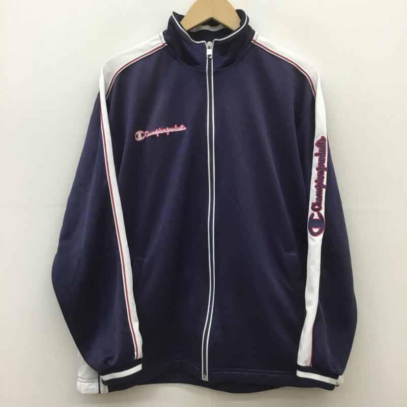チャンピオン Champion トップス トップス ジャージ L ロゴ、文字 紺 / ネイビー / メンズ USED 古着 中古 10071285