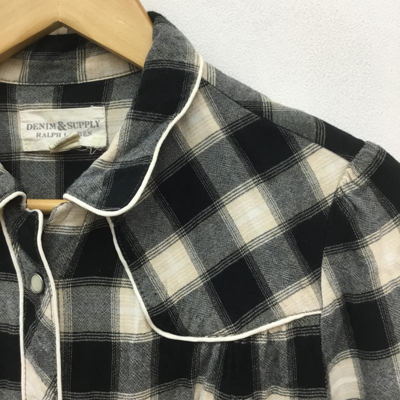 デニムアンドサプライラルフローレン DENIM & SUPPLYRALPHLAUREN ワンピース ミニスカート シャツワンピース XS チェック 黒 / ブラック / レディース USED 古着 中古 10071381