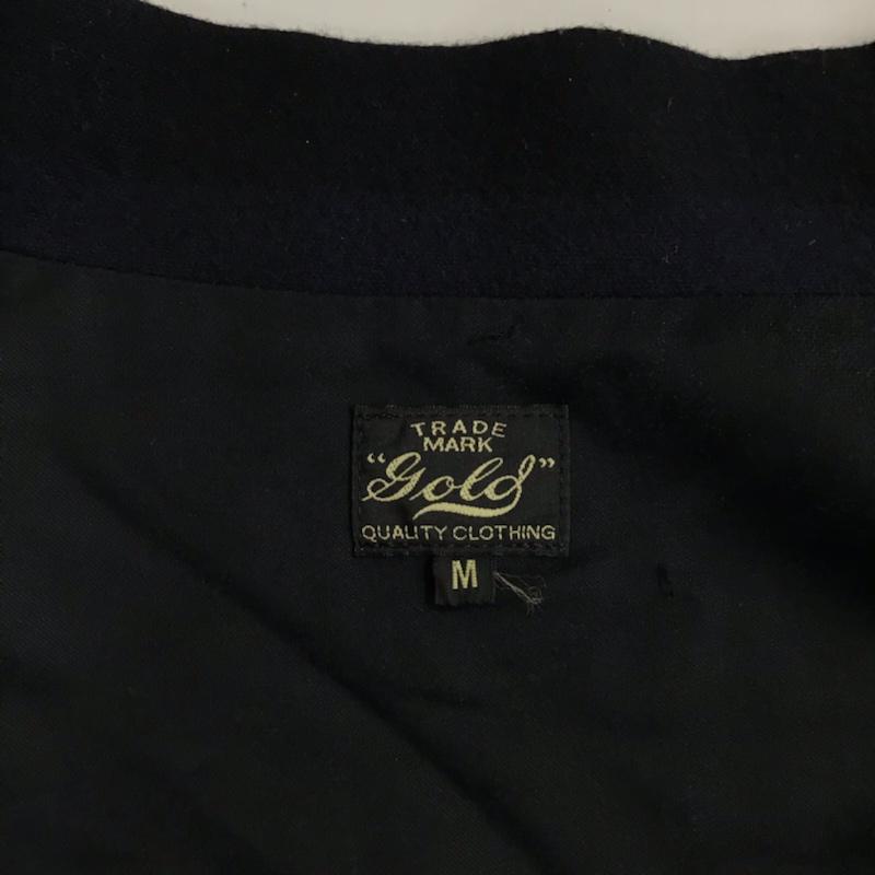 ゴールド GOLD コート コート一般 GL13386 ノーカラーローブコート M チェック 黒 / ブラック / X 紺 / ネイビー / メンズ USED 古着 中古 10071588