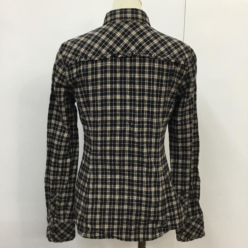 バーバリーブルーレーベル BURBERRY BLUE LABEL シャツ、ブラウス 長袖 E1M50-240-09 フリル コットン 36 チェック 黒 / ブラック / X ベージュ / ベージュ / X 白 / ホワイト / レディース USED 古着 中古 10071659