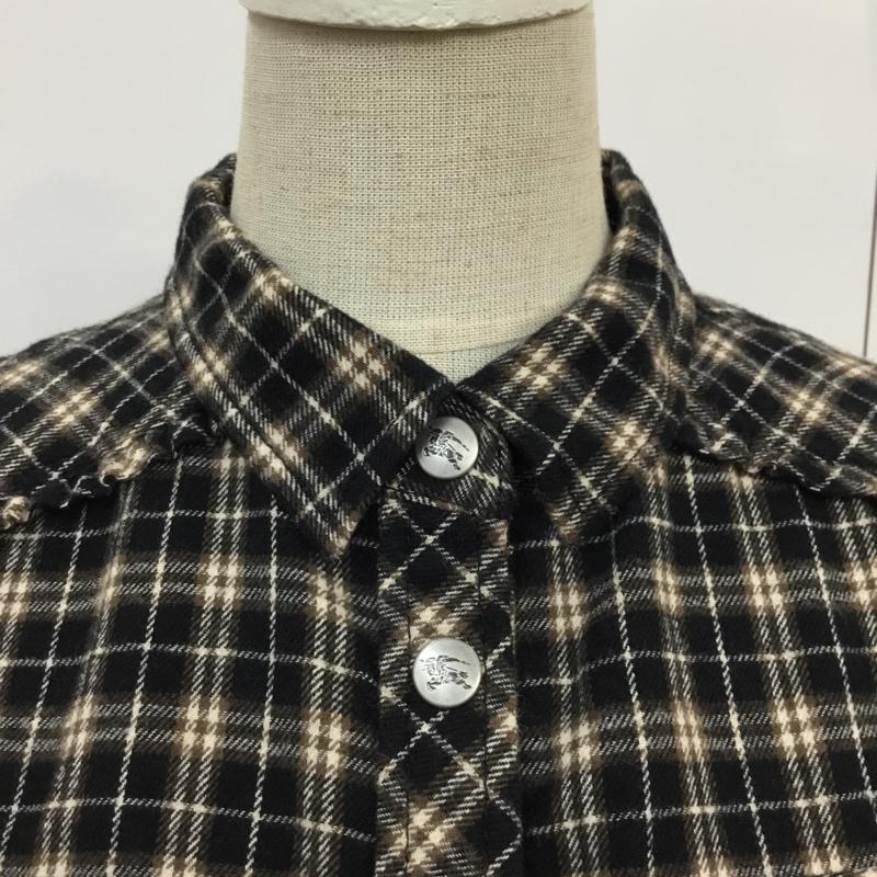 バーバリーブルーレーベル BURBERRY BLUE LABEL シャツ、ブラウス 長袖 E1M50-240-09 フリル コットン 36 チェック 黒 / ブラック / X ベージュ / ベージュ / X 白 / ホワイト / レディース USED 古着 中古 10071659