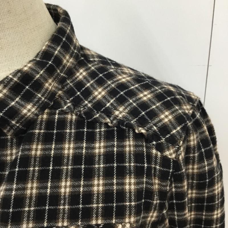 バーバリーブルーレーベル BURBERRY BLUE LABEL シャツ、ブラウス 長袖 E1M50-240-09 フリル コットン 36 チェック 黒 / ブラック / X ベージュ / ベージュ / X 白 / ホワイト / レディース USED 古着 中古 10071659