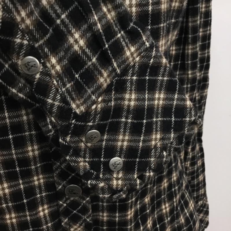 バーバリーブルーレーベル BURBERRY BLUE LABEL シャツ、ブラウス 長袖 E1M50-240-09 フリル コットン 36 チェック 黒 / ブラック / X ベージュ / ベージュ / X 白 / ホワイト / レディース USED 古着 中古 10071659