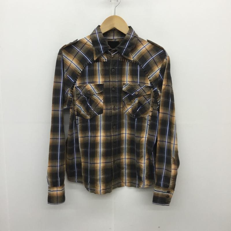 アコースティック ACOUSTIC シャツ、ブラウス 長袖 M チェック 茶 / ブラウン / メンズ USED 古着 中古 10071722