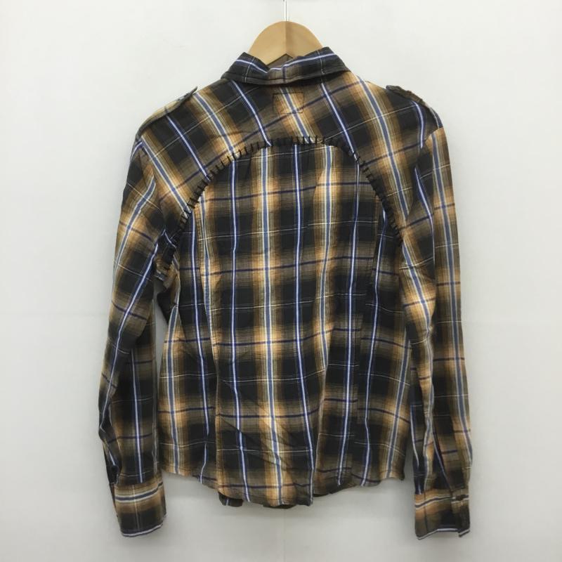 アコースティック ACOUSTIC シャツ、ブラウス 長袖 M チェック 茶 / ブラウン / メンズ USED 古着 中古 10071722