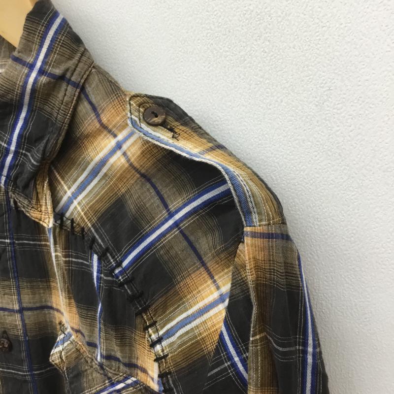 アコースティック ACOUSTIC シャツ、ブラウス 長袖 M チェック 茶 / ブラウン / メンズ USED 古着 中古 10071722