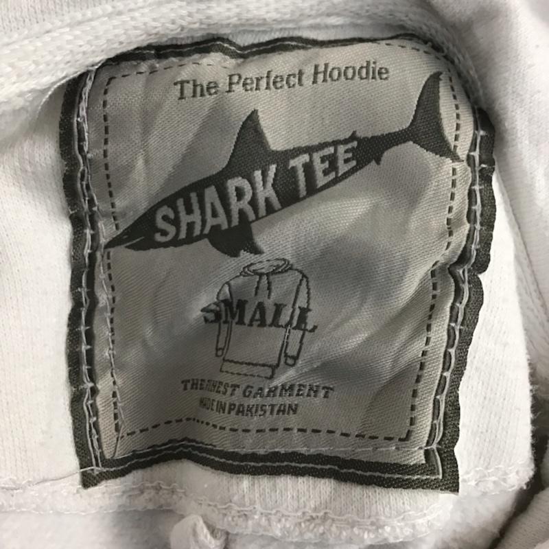 古着 USED パーカー 長袖 SHARK RESCUE プリント プルオーバー フーディー 裏起毛 S ロゴ、文字 白 / ホワイト / X 赤 / レッド / メンズ USED 古着 中古 10071859
