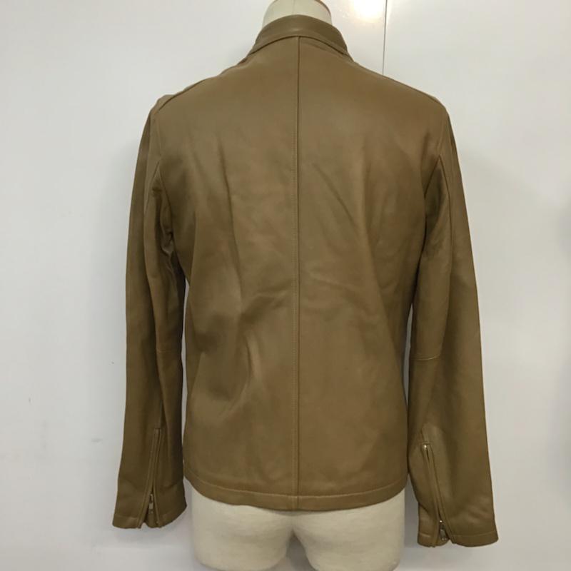 アイテムズ アーバンリサーチ ITEMS URBAN RESEARCH ジャケット、上着 レザージャケット ラムレザーシングルライダース タグ付き 羊革 38 無地 キャメル / キャメル / メンズ USED 古着 中古 10071888