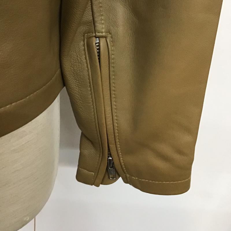 アイテムズ アーバンリサーチ ITEMS URBAN RESEARCH ジャケット、上着 レザージャケット ラムレザーシングルライダース タグ付き 羊革 38 無地 キャメル / キャメル / メンズ USED 古着 中古 10071888